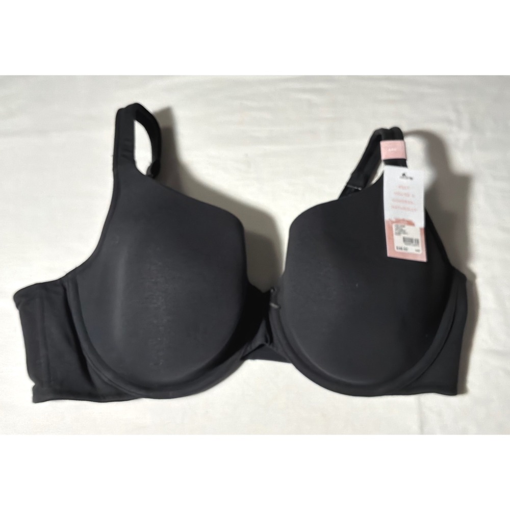 Cacique Cotton Unlined Underwire Bra Black 44C NWT 600132811